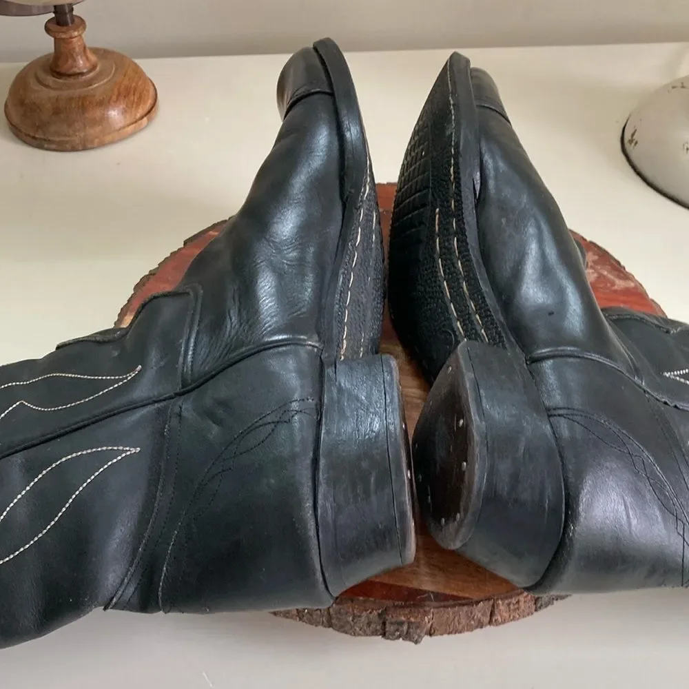 BOSTONIAN 12 Black Leather Boots